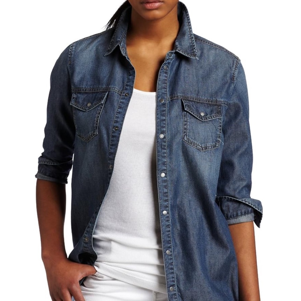XXL 2Special Friday Shirt Long Denim Jacket Women Lightweight ButtonDown Pockets